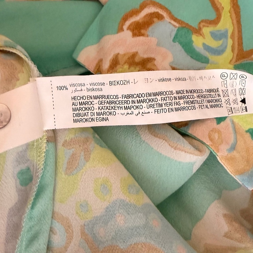 Zara Paisley Printed Cover Up Kimono Size Medium Long Dolman Sleeves Boho Flowy - Picture 10 of 11